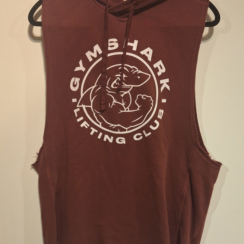 2 Set Gymshark Lifting Club Graphic Tee - Light Gray & Brown - Picture 8 of 13